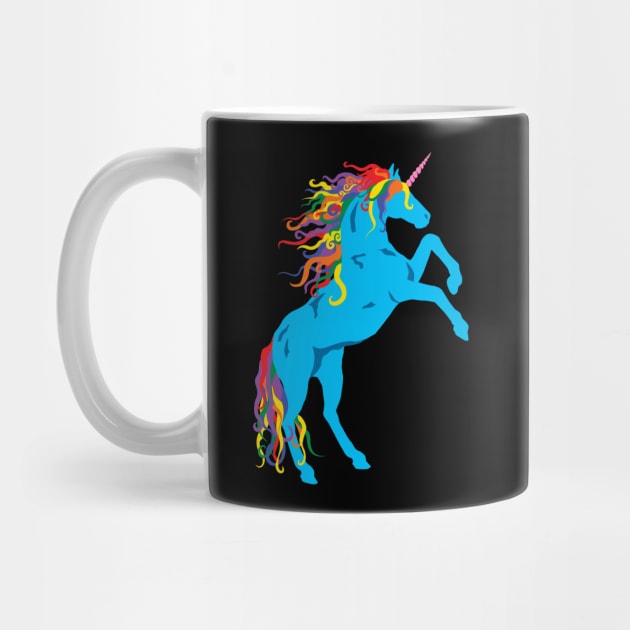 Rainbow Maned Cyan Pride Unicorn by PeregrinusCreative